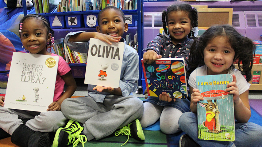 Early Childhood students in library