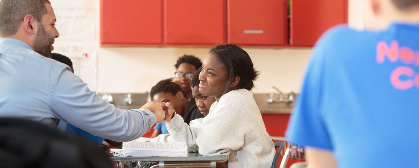 Children's Aid College Prep Charter School students and teacher