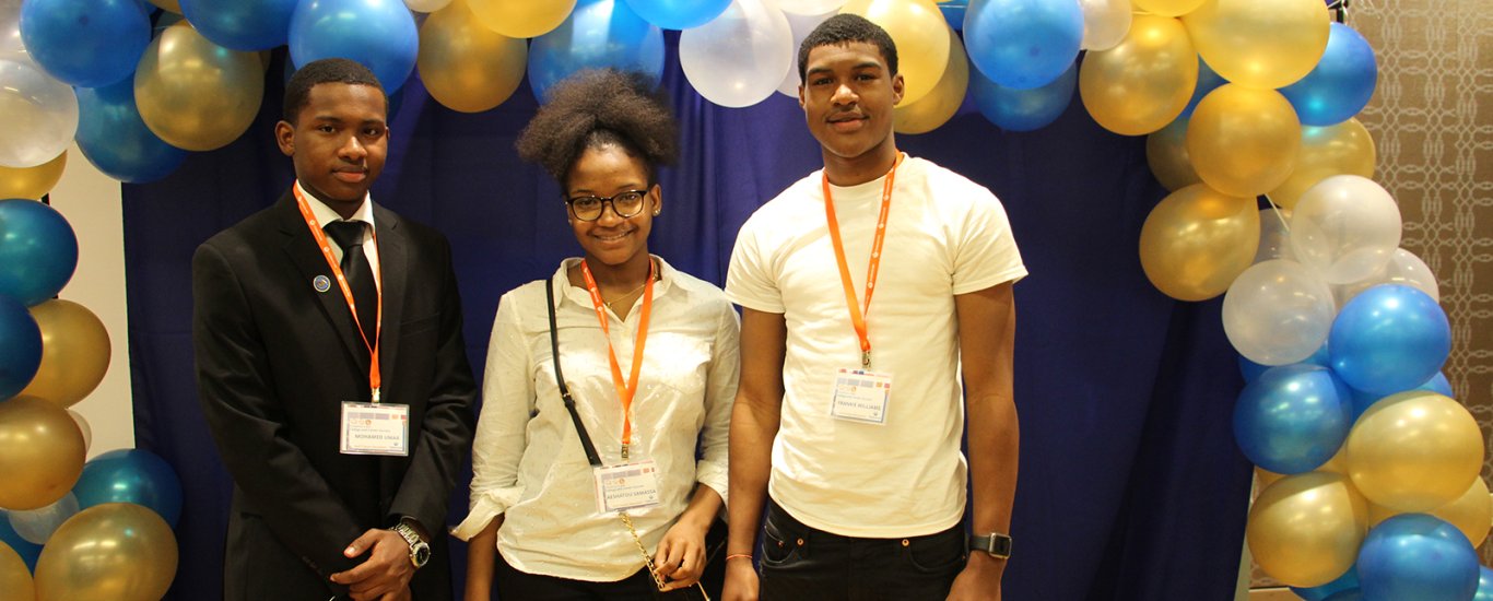 Scholarship recipients Mohamed Kamal Umar, Aeshatou Samassa , and Frankie Williams