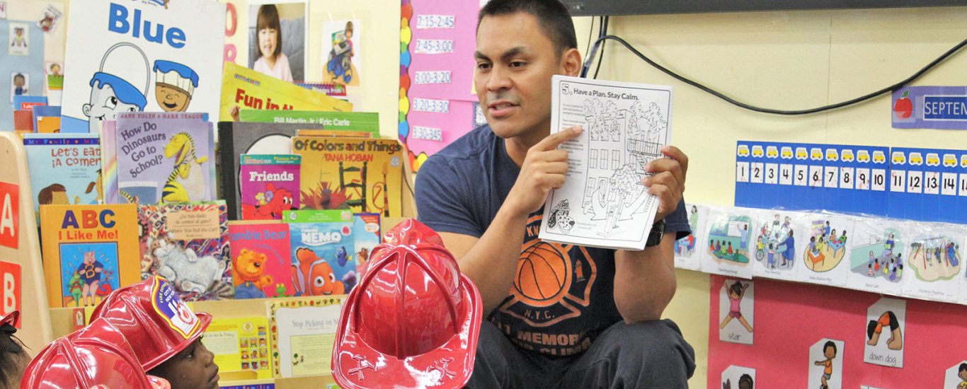 New York City Firefighter visits Children's Aid Early Childhood program