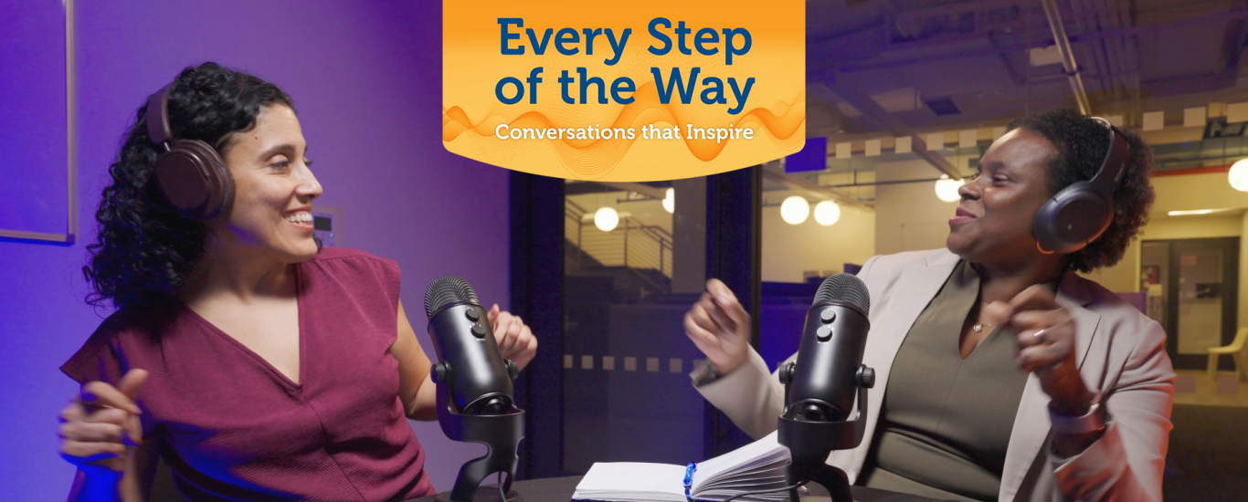 Sandra and Georgia in podcast recording