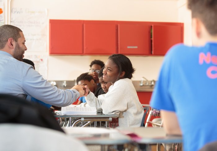 Children's Aid College Prep Charter School students and teacher