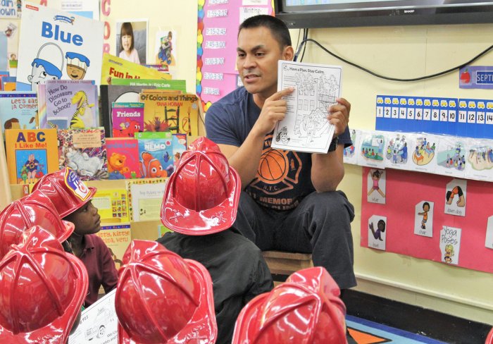 New York City Firefighter visits Children's Aid Early Childhood program