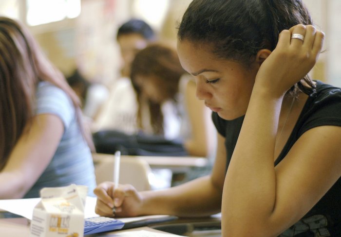 Student studying at a desk