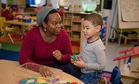 Children's Aid Early Childhood teacher and student