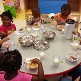 Kids eating a healthy meal