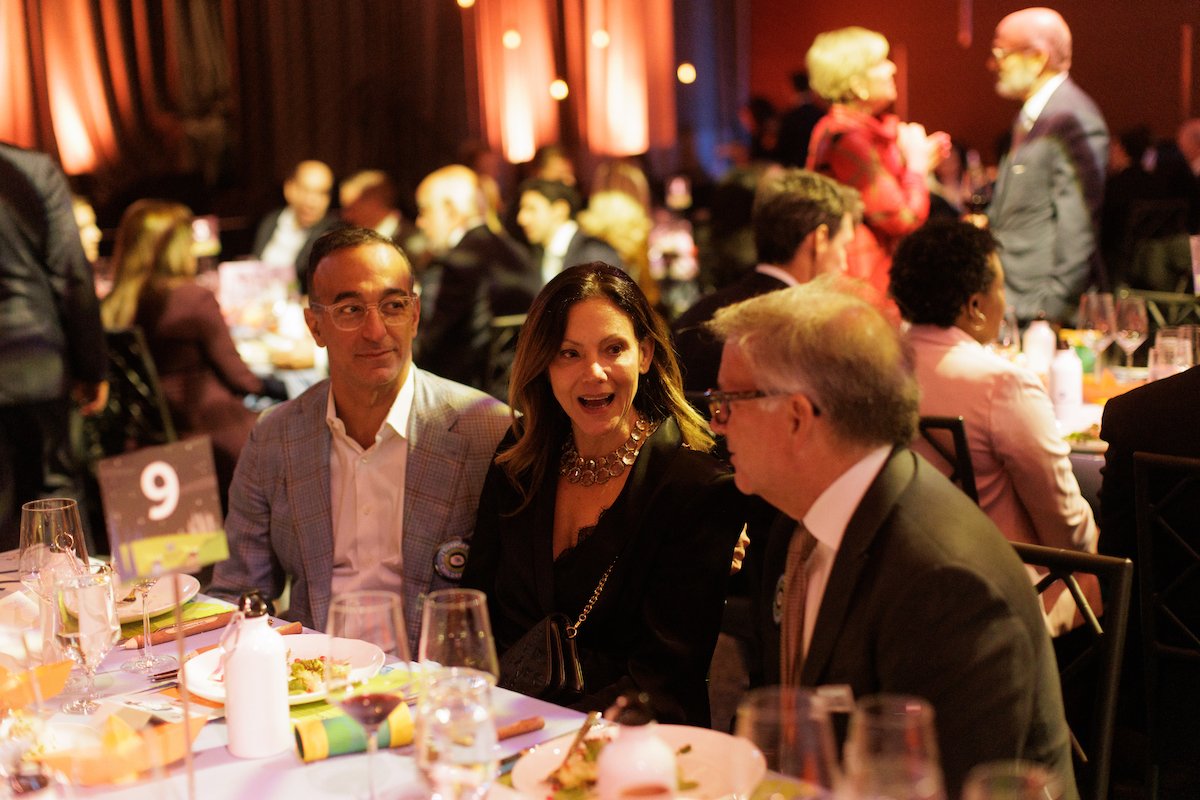 Guests enjoying dinner.